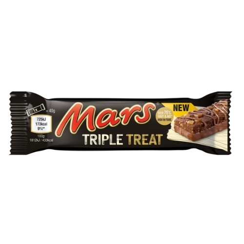 MARS TRIPLE TREAT FRUIT & NUT CHOCOLATE SNACK BAR 40G
