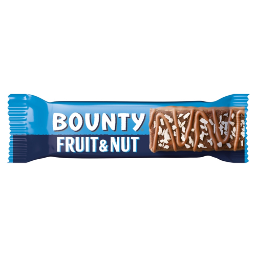 BOUNTY TRIPLE TREAT FRUIT & NUT CHOCOLATE SNACK BAR 40G