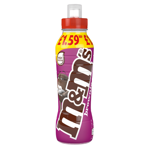 M&M'S CHOCOLATE BROWNIE MILK SHAKE DRINK PMP £1.59 350ML