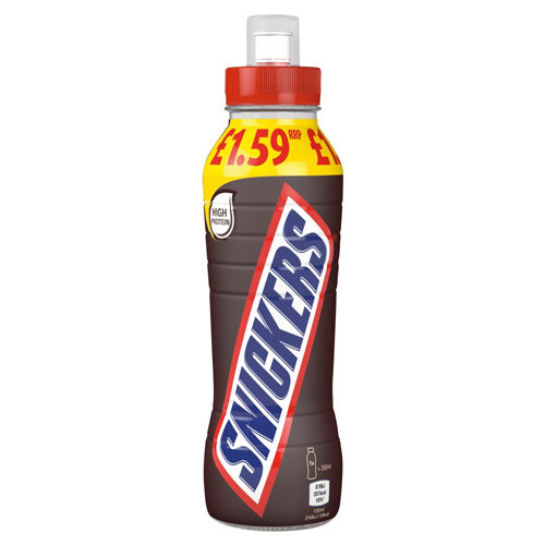 SNICKERS CHOCOLATE MILK SHAKE DRINK PMP £1.59 350ML
