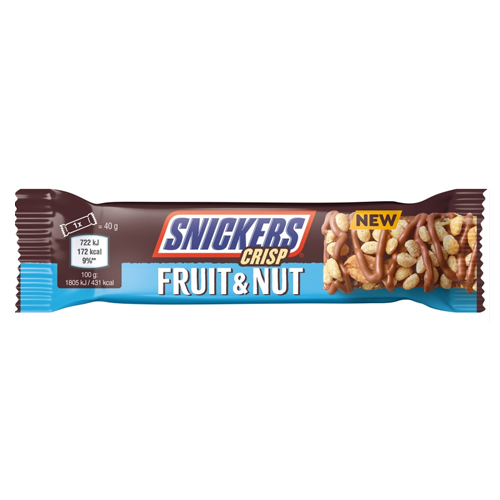 SNICKERS CRISP TRIPLE TREAT FRUIT & NUT SINGLE 40G