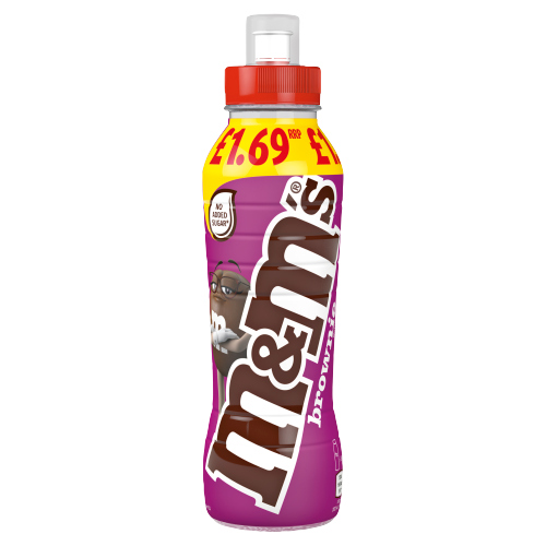 M&M'S CHOCOLATE BROWNIE MILK SHAKE DRINK PMP £1.69 350ML