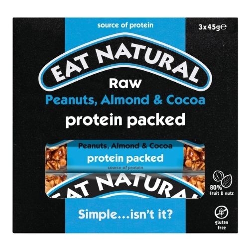 EAT NATURAL RAW PROTEIN PACKED PEANUTS, ALMOND & COCOA 3PK 45G