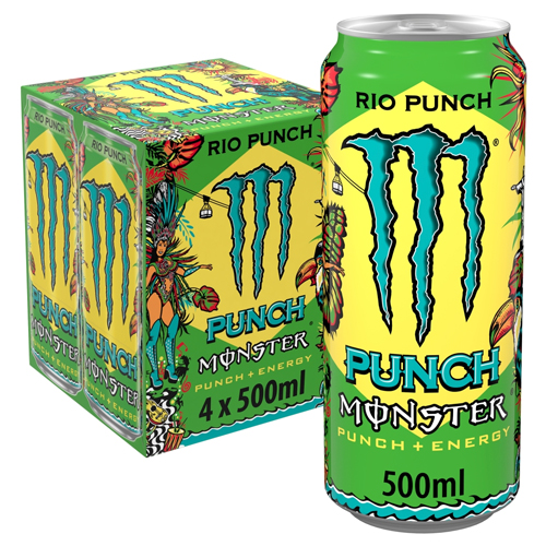 MONSTER ENERGY RIO PUNCH CAN 4PK 500ML