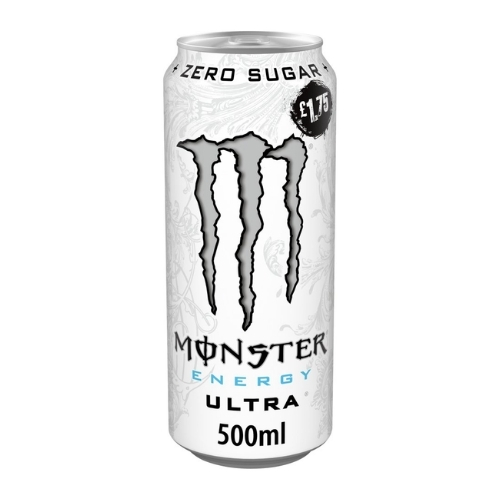 MONSTER ENERGY ULTRA WHITE CAN PMP £1.75 500ML