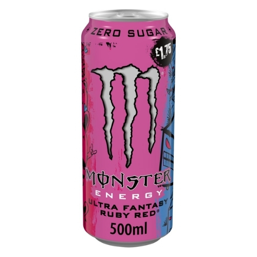 MONSTER ENERGY ULTRA RUBY RED CAN PMP £1.75 500ML