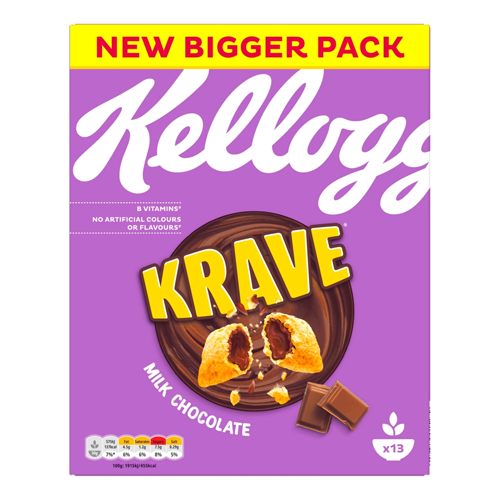 KELLOGG'S KRAVE MILK CHOCOLATE BREAKFAST CEREAL 410G