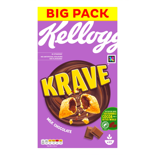 KELLOGG'S KRAVE MILK CHOCOLATE BREAKFAST CEREAL 750G
