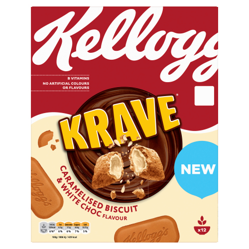 KELLOGG'S KRAVE CARAMELISED BISCUIT FLAVOUR BREAKFAST CEREAL 375G