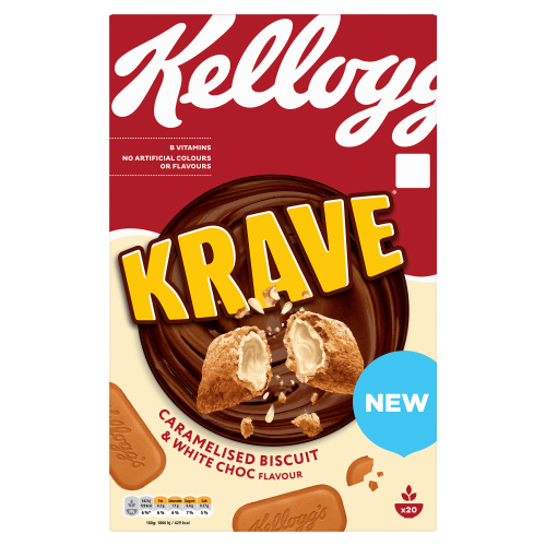 KELLOGG'S KRAVE CARAMELISED BISCUIT FLAVOUR BREAKFAST CEREAL 620G