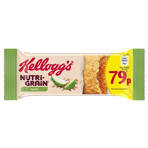 KELLOGG'S NUTRI GRAIN BAR APPLE PMP 79P 37G