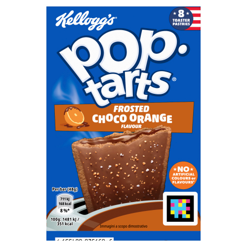 KELLOGG’S POP TARTS CHOCO ORANGE PASTRY SNACKS 8PK 48G