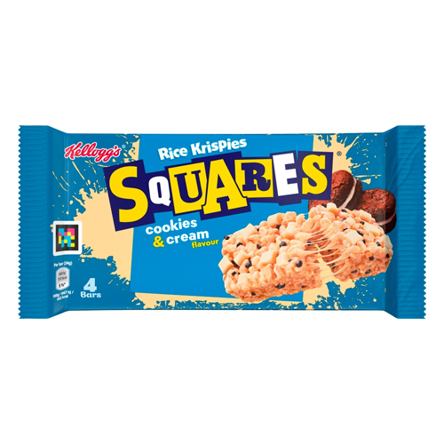 KELLOGG'S RICE KRISPIES SQUARES COOKIES & CREAM 4PK 34G