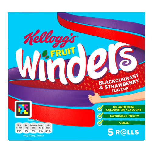 KELLOGG'S FRUIT WINDERS DOUBLES STRAWBERRY & BLACKCURRANT ROLLS 17G