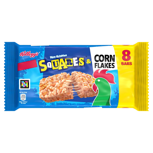KELLOGG'S SQUARES & CORN FLAKES RICE KRISPIES BARS 8PK 31G