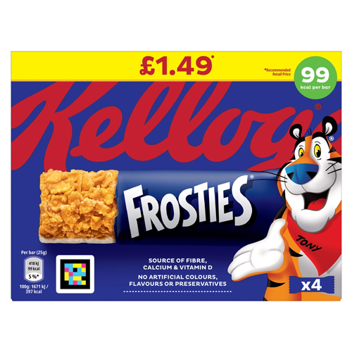 KELLOGG'S FROSTIES CEREAL & BARS PMP £1.49 4PK 25G
