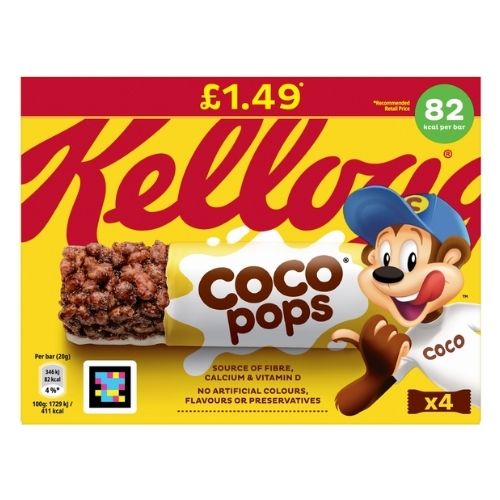 KELLOGG'S COCOPOPS CEREAL & BARS PMP £1.49 4PK 20G