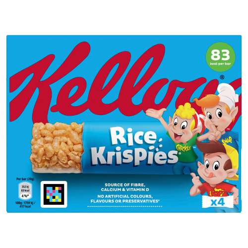 KELLOGG'S RICE KRISPIES BREAKFAST CEREAL BARS 4PK 20G