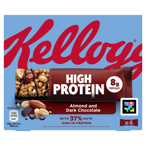 KELLOGG’S HIGH PROTEIN ALMOND & DARK CHOCOLATE BARS 4PK 35G