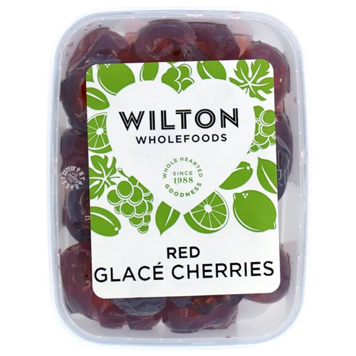WILTON WHOLEFOODS NATURAL COLOUR GLACE CHERRIES 180G