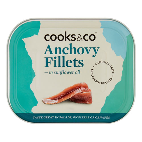 COOKS & CO ANCHOVY FILLETS IN OIL 6PK 365G