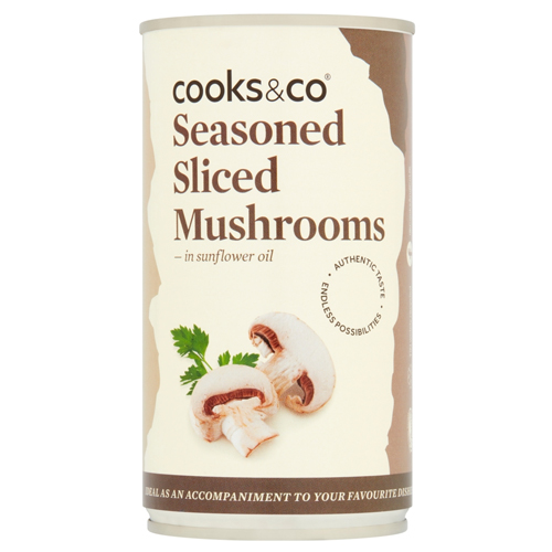 COOKS & CO SEASONED SLICED MUSHROOMS 345G
