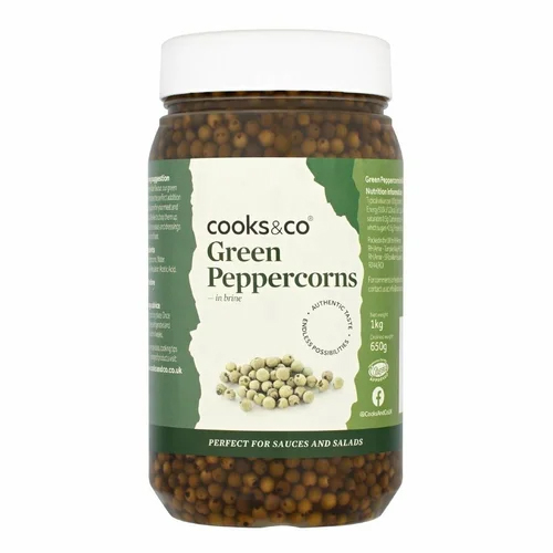 COOKS & CO WHOLE GREEN PEPPERCORNS IN BRINE 1KG