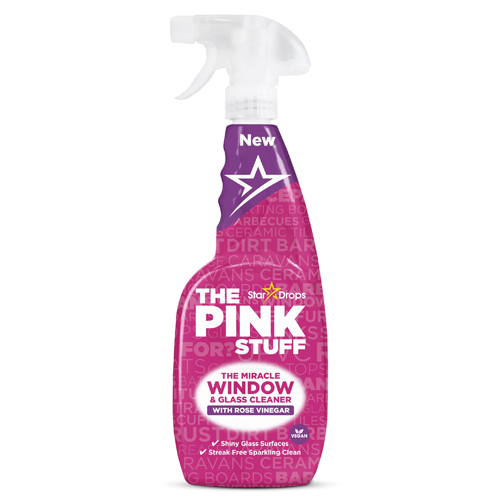 STAR DROPS PINK STUFF THE MIRACLE WINDOW & GLASS CLEANER ROSE VINEGAR SPRAY 750ML