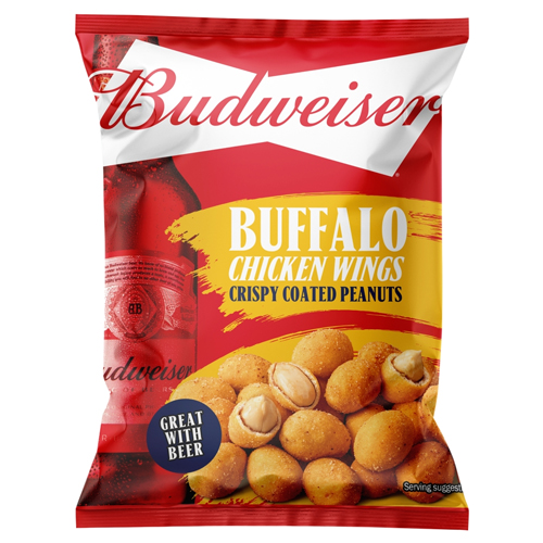 BUDWEISER BUFFALO CHICKEN WINGS CRISPY COATED PEANUTS 150G