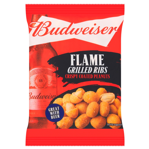 BUDWEISER FLAME GRILLED RIB CRISPY COATED PEANUTS 150G