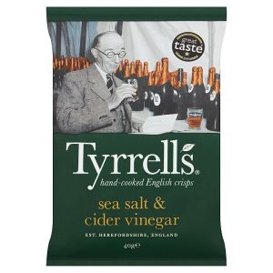 TYRRELLS SEA SALT & CIDER VINEGAR CRISPS 48X 40G