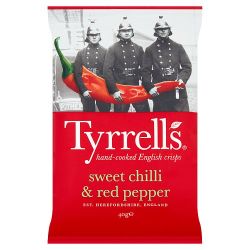 TYRRELLS SWEET CHILLI & RED PEPPER CRISPS 24X 40G