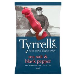 TYRRELLS SEA SALT & BLACK PEPPER CRISPS 24X 40G