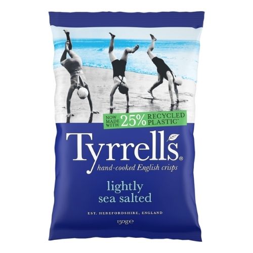 TYRRELLS LIGHTLY SEA SALTED SHARING CRISPS 150G