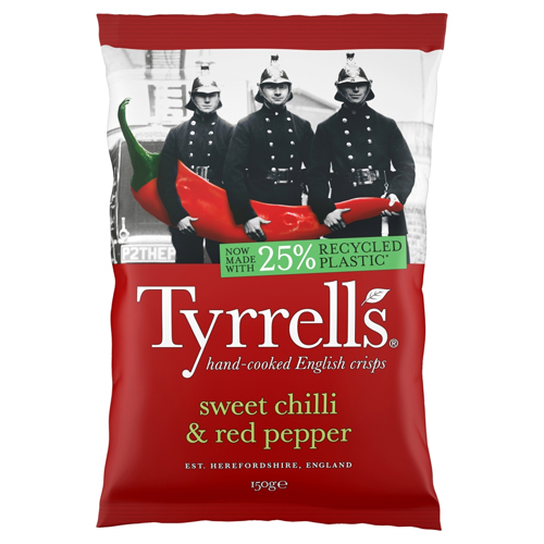 TYRRELLS SWEET CHILLI & RED PEPPER SHARING CRISPS 150G