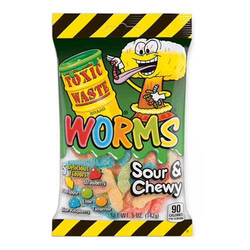 TOXIC WASTE SOUR GUMMY WORMS 143G