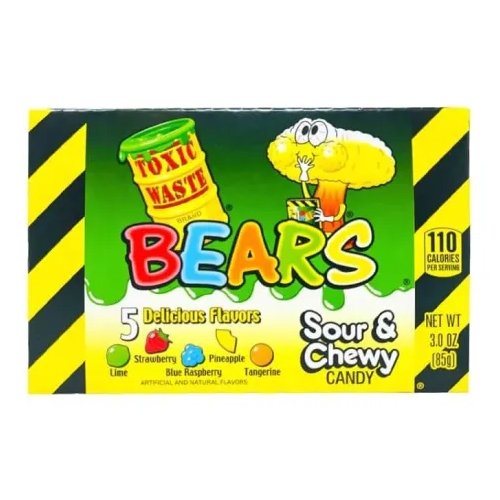 TOXIC WASTE SOUR GUMMY BEARS THEATRE BOX 85G