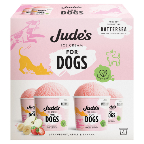JUDE'S STRAWBERRYAPPLE & BANANA ICE CREAM FOR DOGS 4PK