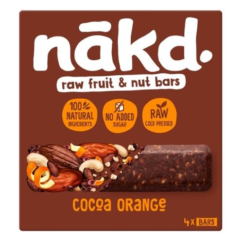 NAKD COCOA ORANGE FRUIT & NUT BAR 4PK 35G