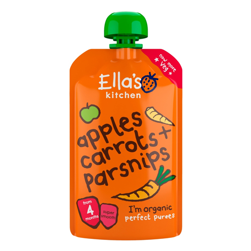 ELLA'S KITCHEN APPLES CARROTS + PARSNIPS FROM 4 MONTHS 120G