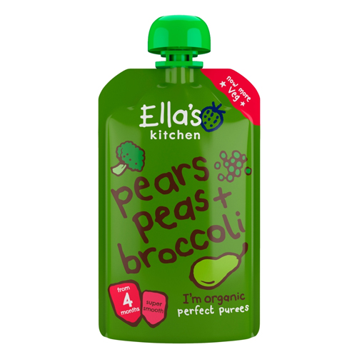 ELLA'S KITCHEN PEARS PEAS + BROCCOLI FROM 4 MONTHS 120G
