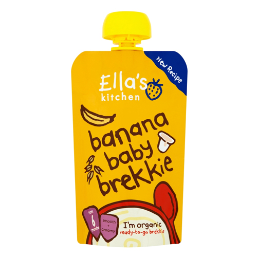ELLA'S KITCHEN ORGANIC BANANA BABY BREKKIE POUCH 6+ MONTHS 100G