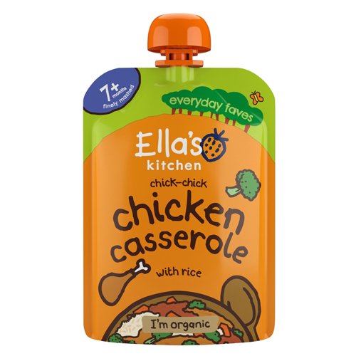 ELLA'S KITCHEN ORGANIC CHICKEN AND RICE CASSEROLE BABY POUCH 7+ MONTHS 130G