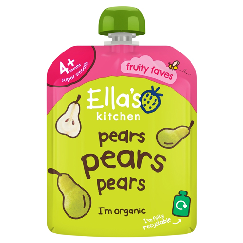 ELLA'S KITCHEN ORGANIC PEARS FIRST TASTES BABY POUCH 4+ MONTHS 70G