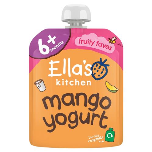 ELLA'S KITCHEN ORGANIC MANGO GREEK STYLE YOGHURT BABY POUCH 6+ MONTHS 90G