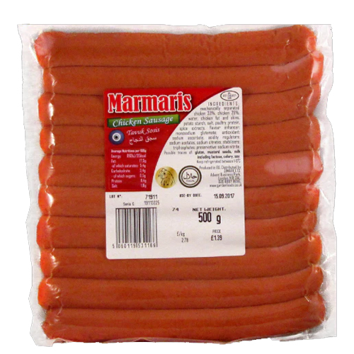 MARMARIS BEEF SAUSAGE PMP £2.29 500G