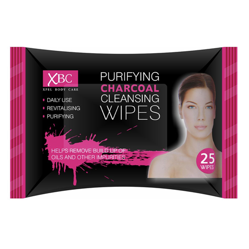 XBC CHARCOAL FACIAL WIPES TWIN PACK 2 X 25S