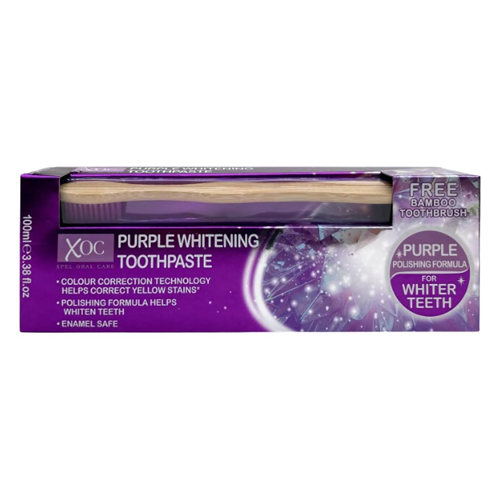 XOC PURPLE TOOTHPASTE & BAMBOO TOOTHBRUSH 100ML
