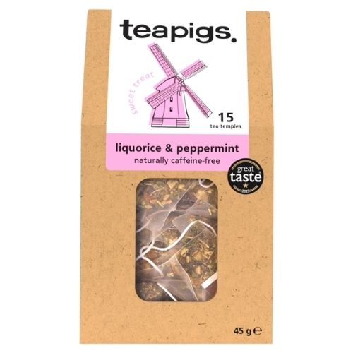 TEAPIGS LIQUORICE & PEPPERMINT 15 BIODEGRADABLE TEA TEMPLES 45G