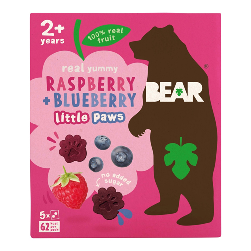 BEAR LITTLE PAWS RASPBERRY & BLUEBERRY 5PK 20G